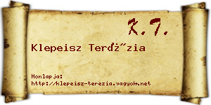 Klepeisz Terézia névjegykártya